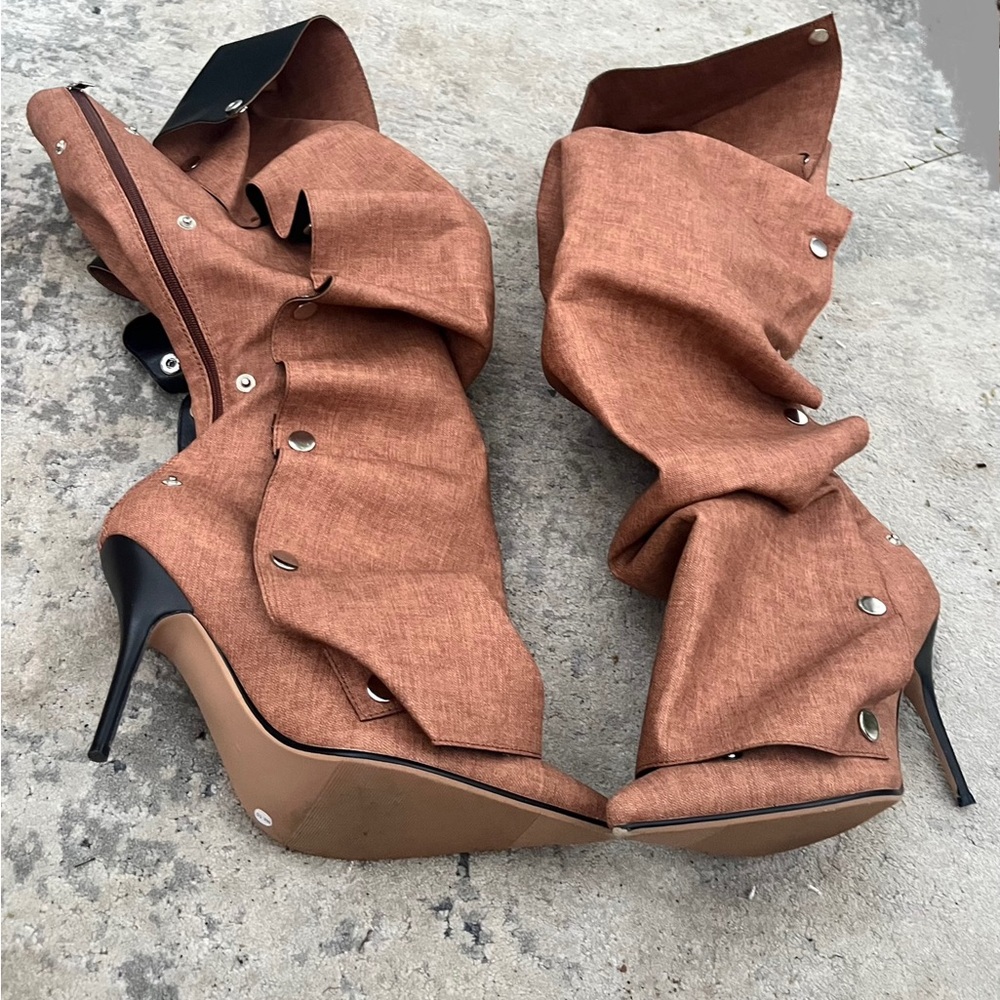 Women’s Brown Slouchy Stiletto Boots